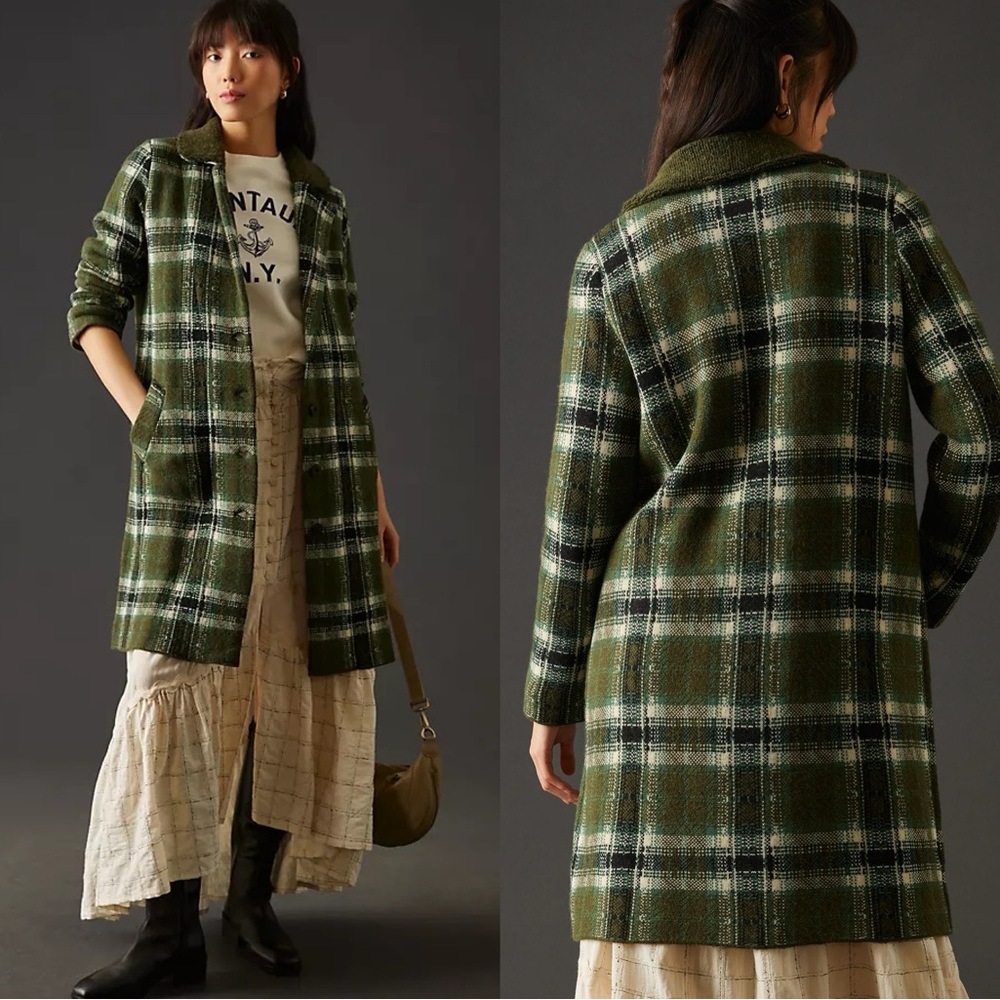 Anthropologie Aldomartins Plaid Cardigan Sweater - Picture 1 of 9